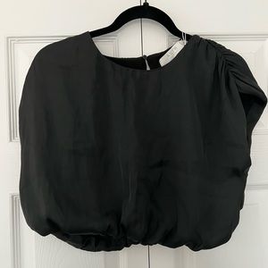 Black Cropped Blouse